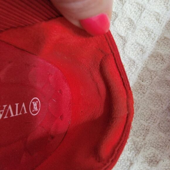 Vivaia Margot Walker Red Lightweight Square Toe V-cut Flats 41.5 Sz 10 - Picture 7 of 16